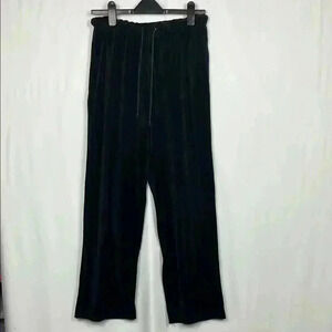 Kaktus Womens Velvet Pants M Drawstring Stretch Waist Flare Hem Pull-On Stretchy